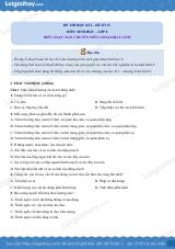 Đề số 12 - Đề kiểm tra học kì 1 - Sinh học 8